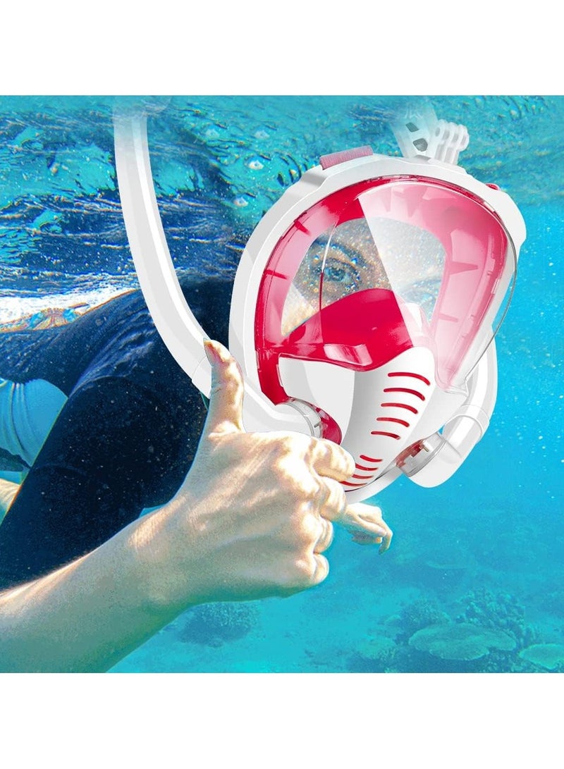 Generic Double Tubes Full Face Snorkel Mask,New Breathing Mode 180° Panoramic Anti-Fog Diving Mask Free Breathing,Dry Top System Snorkeling Mask(S/M Size) - Image 3