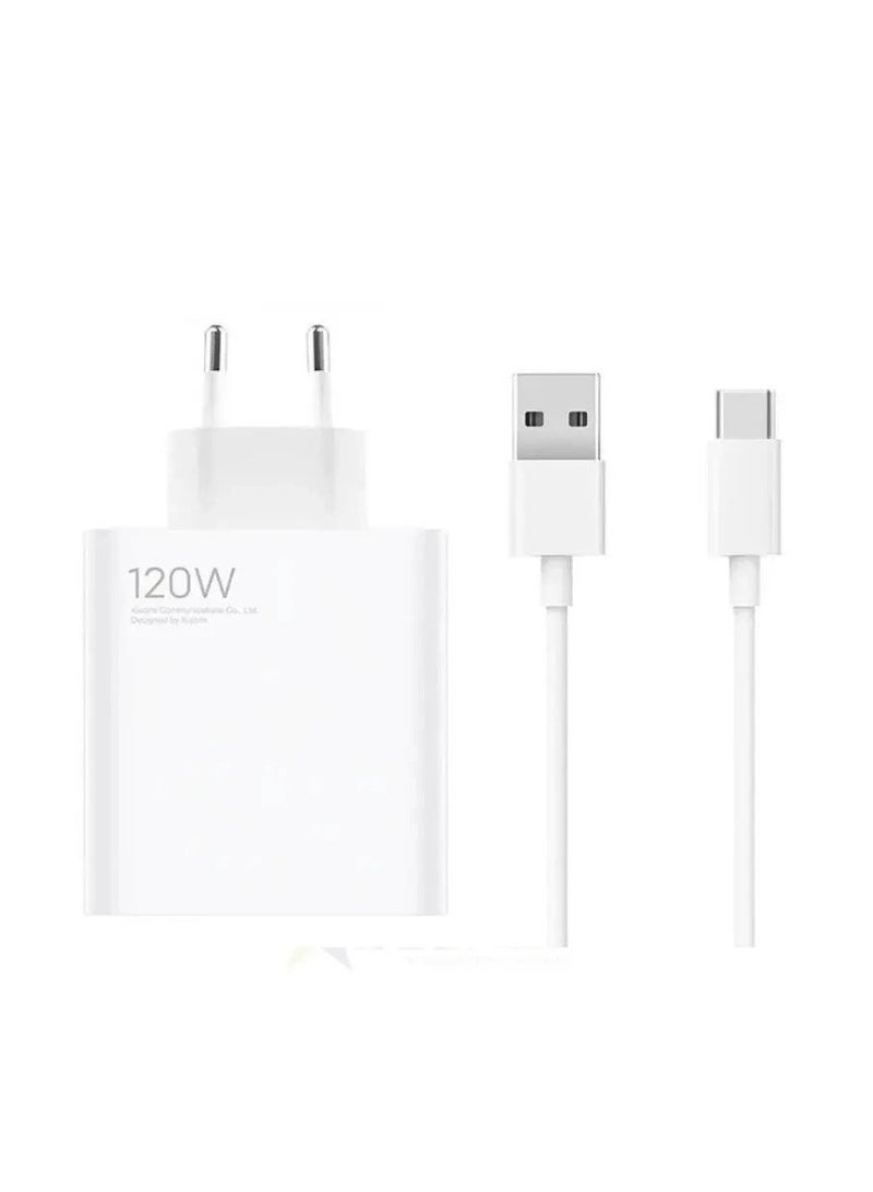 Xiaomi 120W Charging Combo (Type-A)  Fast Charger White - Image 1