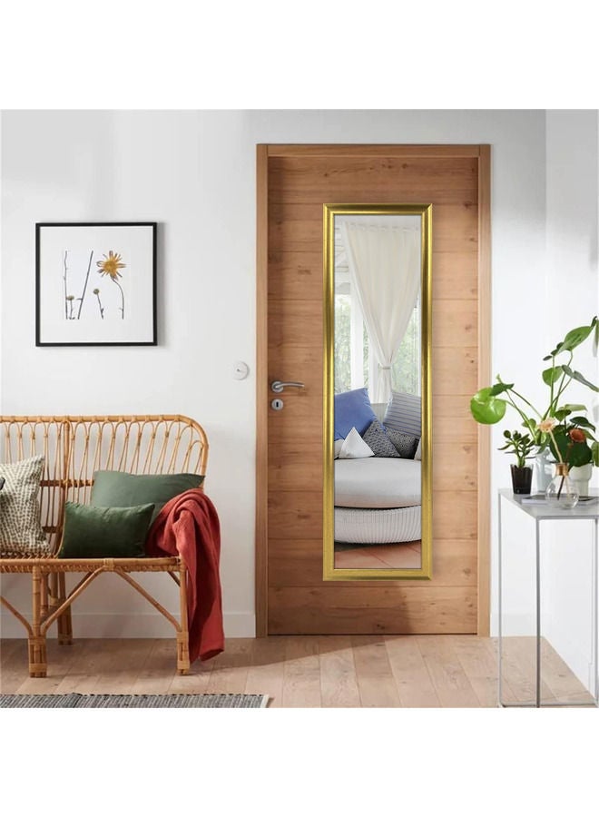 Decorhills Vertical Wall Mount Mirror with PVC Frame, Full-Length Dressing Mirror for Bedroom, Bathroom, Living Room, Makeup & Vanity Mirror, Large Home & Office Wall Mirror, Metallic Gold 36x126cm - Image 3