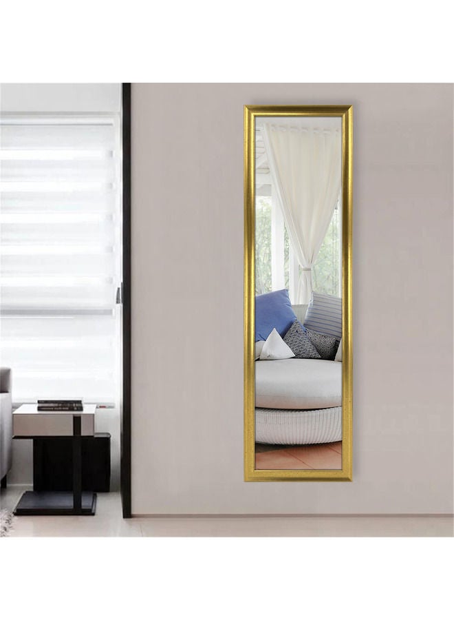 Decorhills Vertical Wall Mount Mirror with PVC Frame, Full-Length Dressing Mirror for Bedroom, Bathroom, Living Room, Makeup & Vanity Mirror, Large Home & Office Wall Mirror, Metallic Gold 36x126cm - Image 4