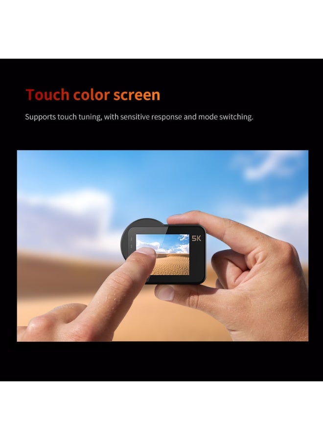 VIRAN V10 Action Camera, 5K/30FPS, 4K/60FPS Video, 12MP, 1/3-inch Sensor, 145° Ultra-Wide Angle, Touch Screen, 2.5H Battery, Live Charging Support​ - Image 5