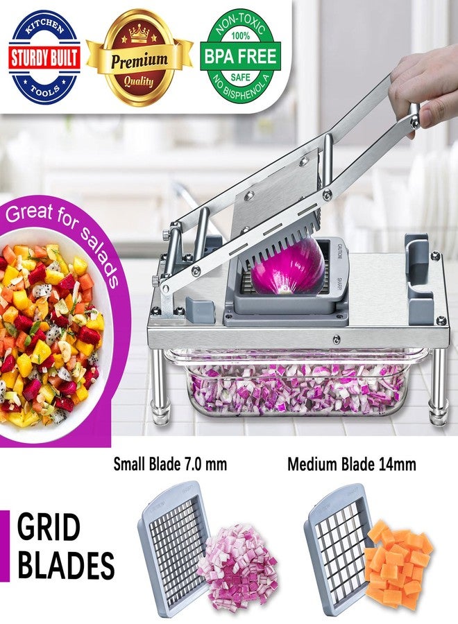 IPOVIPO Stainless steel Vegetable Chopper, Veggie Chopper With 8 Blades, Onion Dicer with Container, Food Cutter & Grater Mandoline Slicer - Image 2