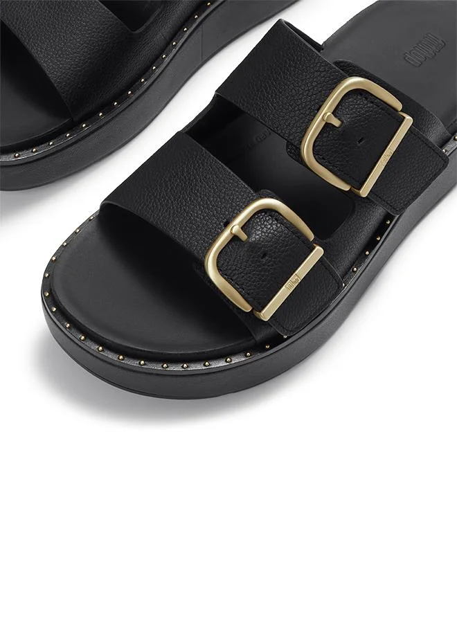 Fitflop GEN-FF MAX BUCKLE TUMBLED-LEATHER TWO-BAR SLIDES
