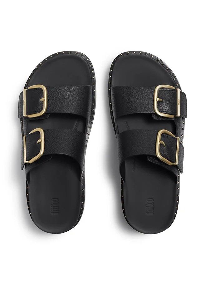 Fitflop GEN-FF MAX BUCKLE TUMBLED-LEATHER TWO-BAR SLIDES