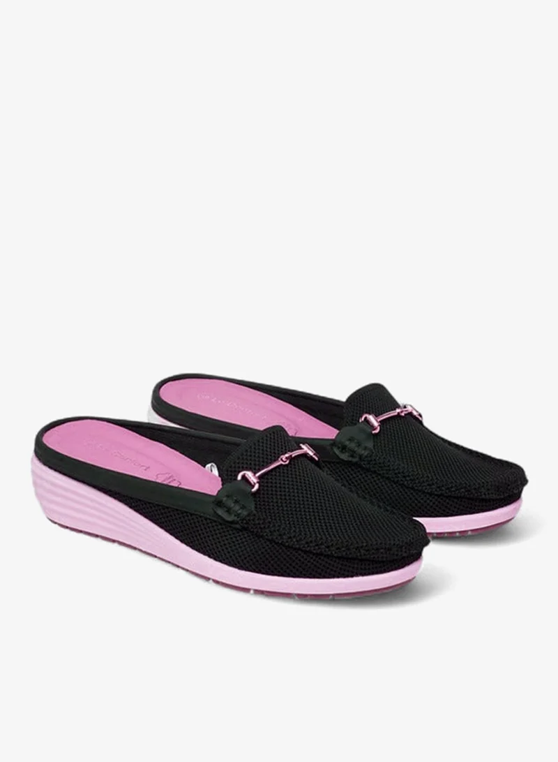 Le Confort  Metal Accent Flyknit Slip-On Mules With Wedge Heels for Women | Best Price UAE
