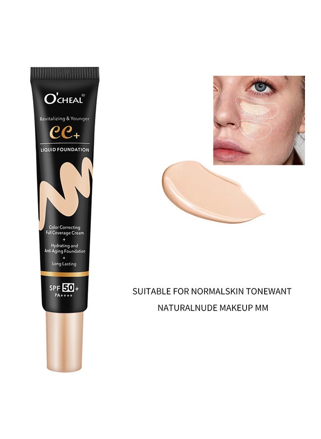 OCHEAL CC + Liquid Foundation - SPF50+ Sunscreen, Colour Correcting Face Sunscreen And Foundation, Pre-Makeup Primer Moisturizing Skin Concealer - Image 2