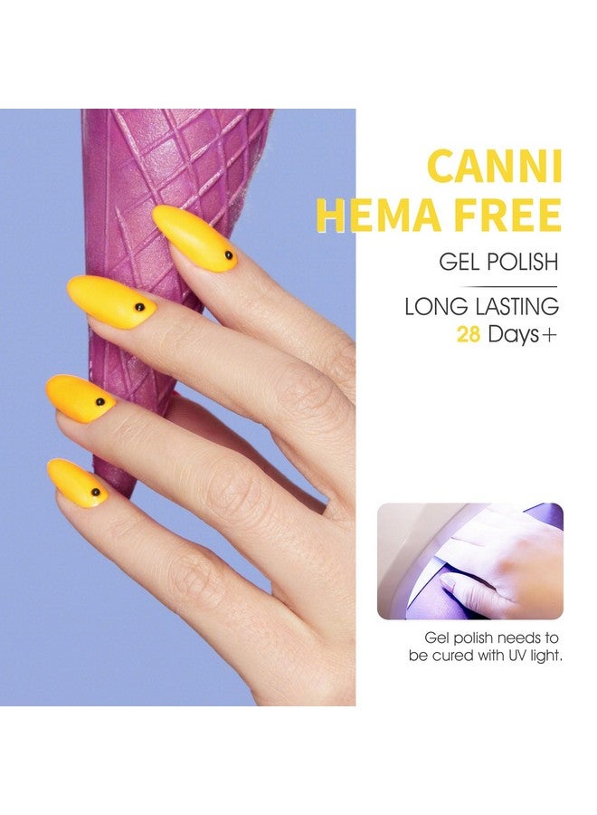 كاني  مجموعة طلاء أظافر جل من CANNI مكونة من 6 قطع 9 مل، باللون الأصفر الخريفي - برتقالي أحمر أصفر، مجموعة طلاء أظافر جل بألوان الخريف، اصنعها بنفسك في المنزل، صالون تجميل، هدايا عيد الميلاد ورأس السنة الجديدة للفتيات - Image 4