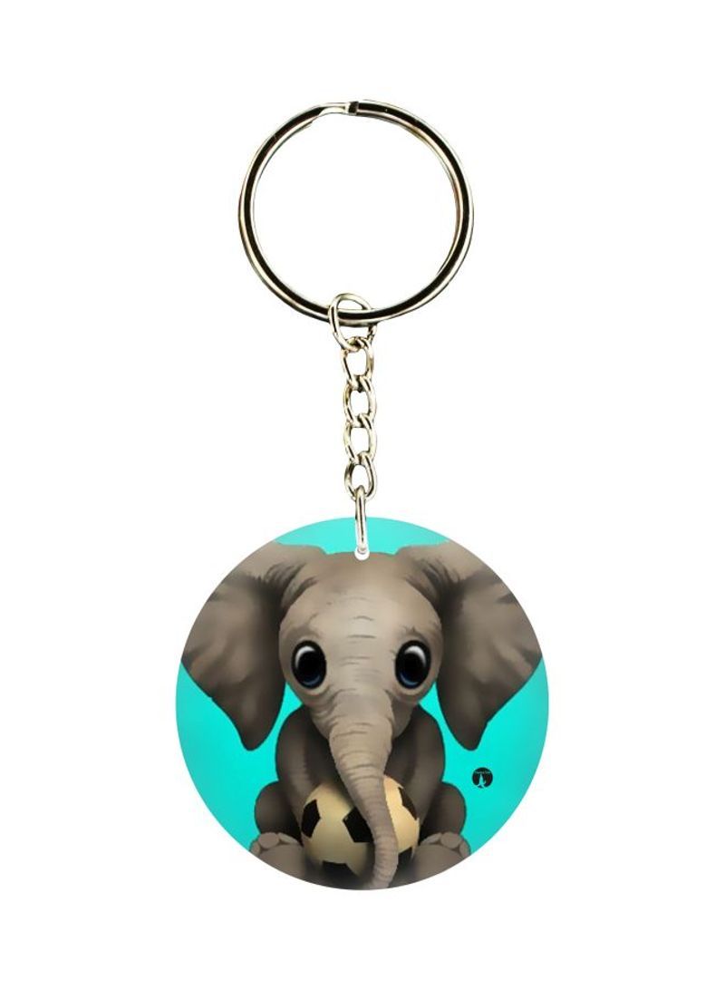 RKN Double Sided Elephant Printed Keychain