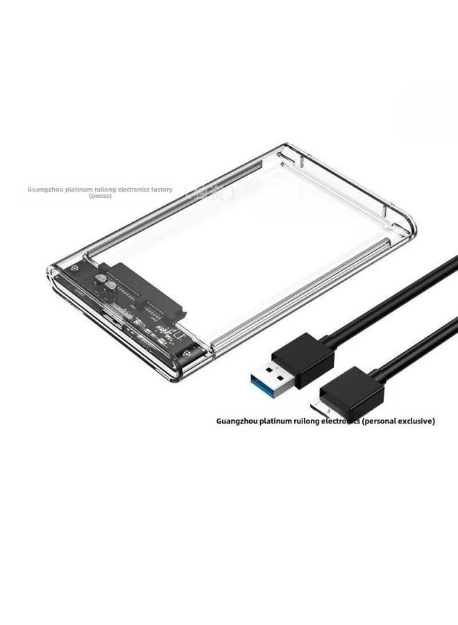 2.5 Inch USB SATA 3.0 Transparent Shell External Mobile Hard Disk Box High Speed Transmission Portable-Color:Transparent  - Image 2