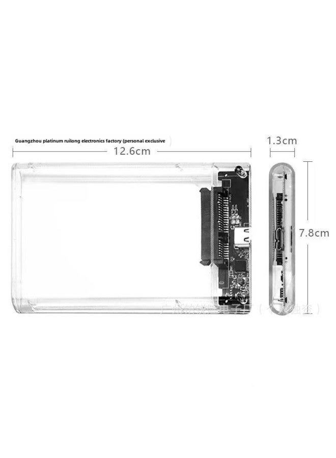 2.5 Inch USB SATA 3.0 Transparent Shell External Mobile Hard Disk Box High Speed Transmission Portable-Color:Transparent  - Image 3