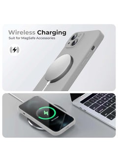 Wtech Premium Soft Liquid Silicone Case Cover For Apple iPhone 15 2023 Grey  - Image 5