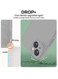 Wtech Premium Soft Liquid Silicone Case Cover For Apple iPhone 15 2023 Grey  - Image 4