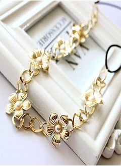 Yueton 2Pcs Gold And Silver Pearl Flower Elastic Headband Hair Band Women Hair Jewelry Accessories  - Image 4