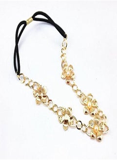 Yueton 2Pcs Gold And Silver Pearl Flower Elastic Headband Hair Band Women Hair Jewelry Accessories  - Image 2