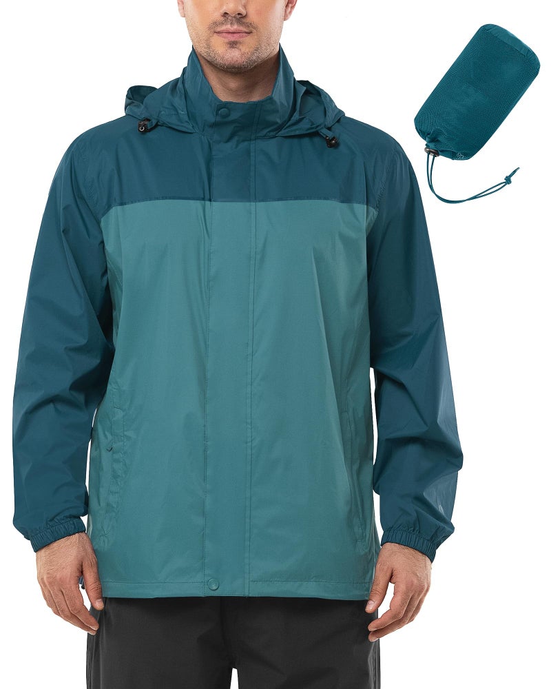 Outdoor Ventures Men's Rain Jacket Waterproof Lightweight Packable Rain Shell Raincoat with Hood for Golf Hiking Travel - Image 1
