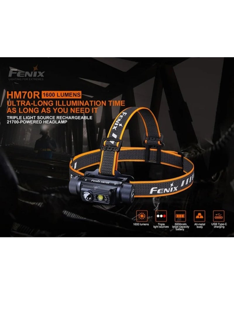 fenix HM70R Headlamp 1600 Lumens 190 Meters Light with Type-C Port for Fast Charging  - Image 4