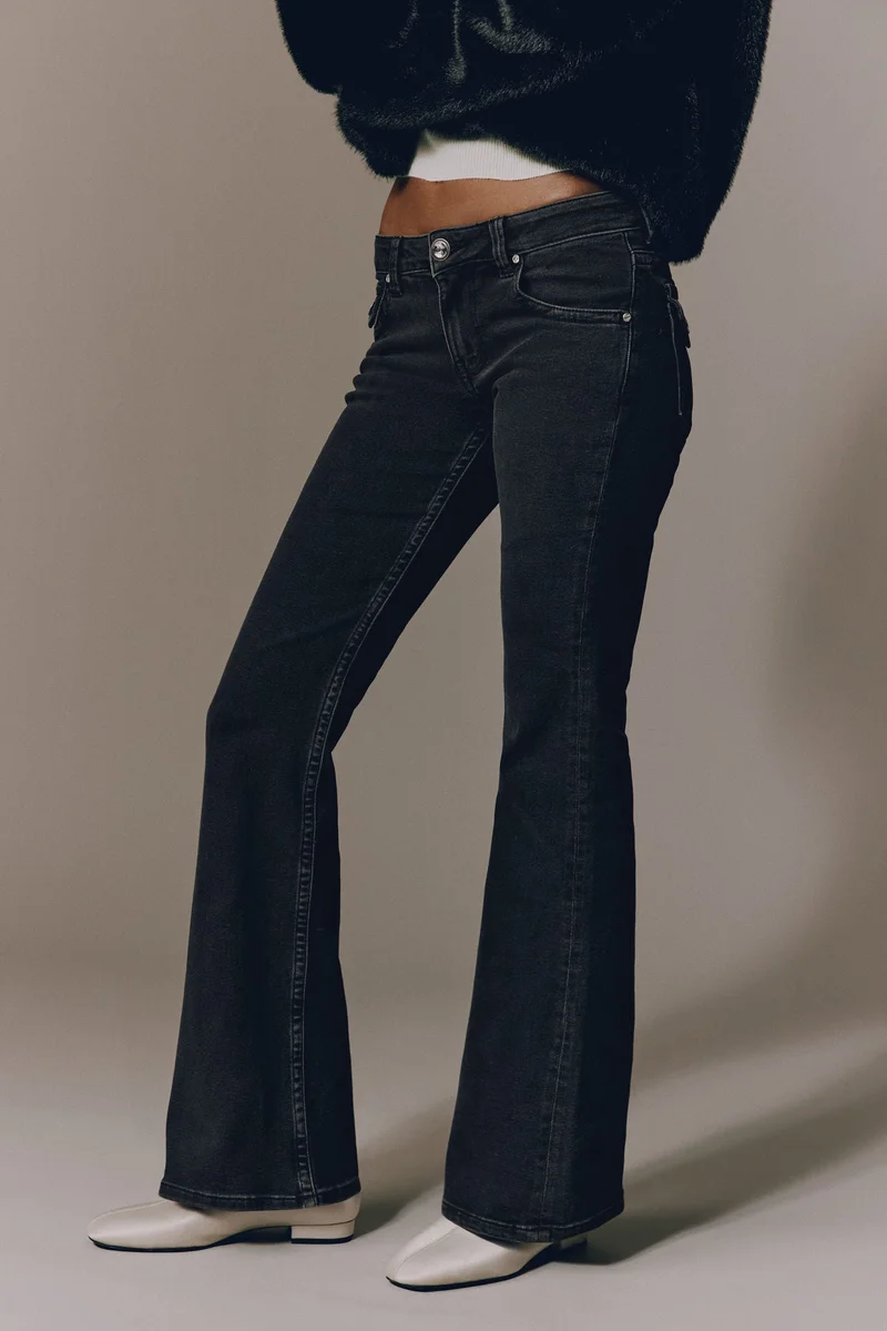 اتش اند ام جينز بقصة حافة واسعة وخصر منخفض