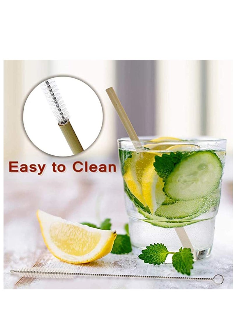 SYOSI Bamboo Cutlery Set, Bamboo Travel Utensils Include Knife Fork Spoon Chopsticks Straws - Image 2