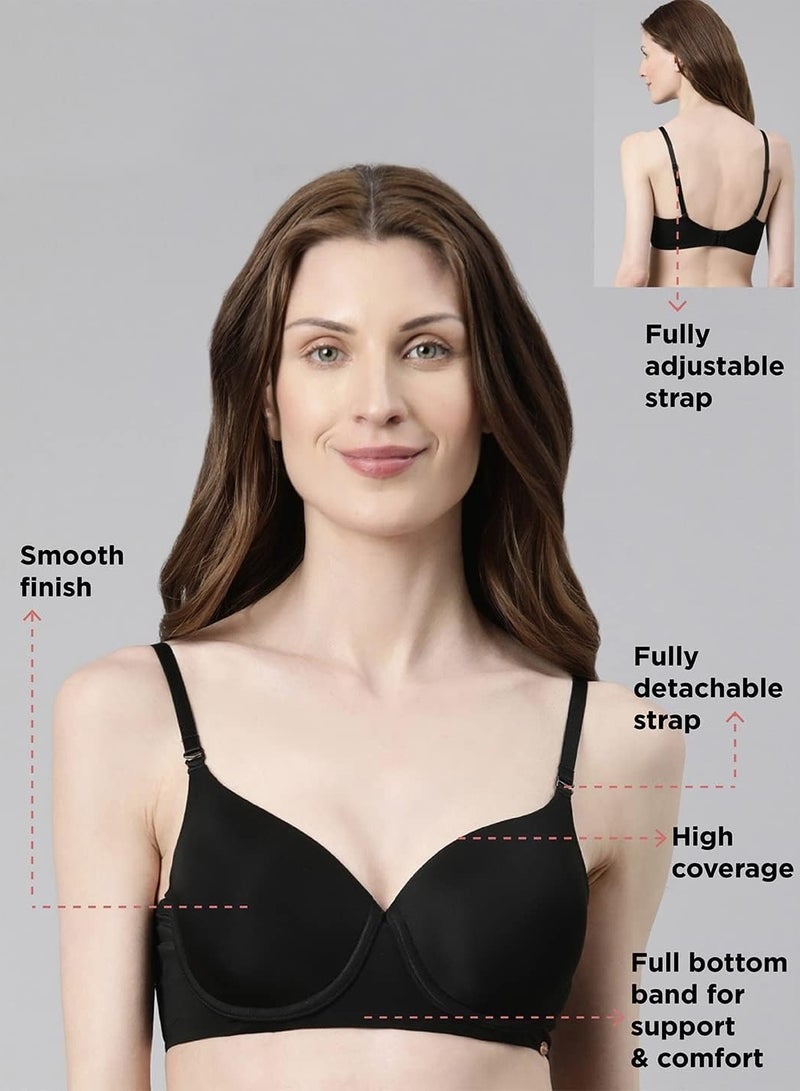 enamor Women Converted Crossback Style Molded Cup Underwire Bra - Image 4