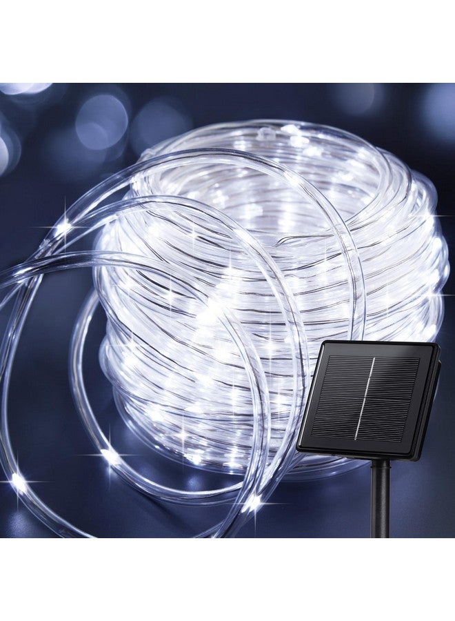 برايتاون أضواء حبلية تعمل بالطاقة الشمسية من Brightown، مقاومة للماء IP65 بطول 39 قدمًا و100 مصباح LED تعمل بالطاقة الشمسية في الهواء الطلق مع 8 أوضاع إضاءة للحفلات والحديقة والفناء والمنزل والعطلات وتزيين الأشجار، باللون الأبيض النقي - Image 1