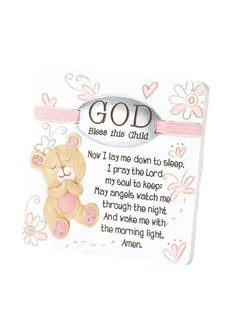 Dicksons Dicksons Baby Bear God Bless This Child Tabletop/Wall Plaque for Girl, White 