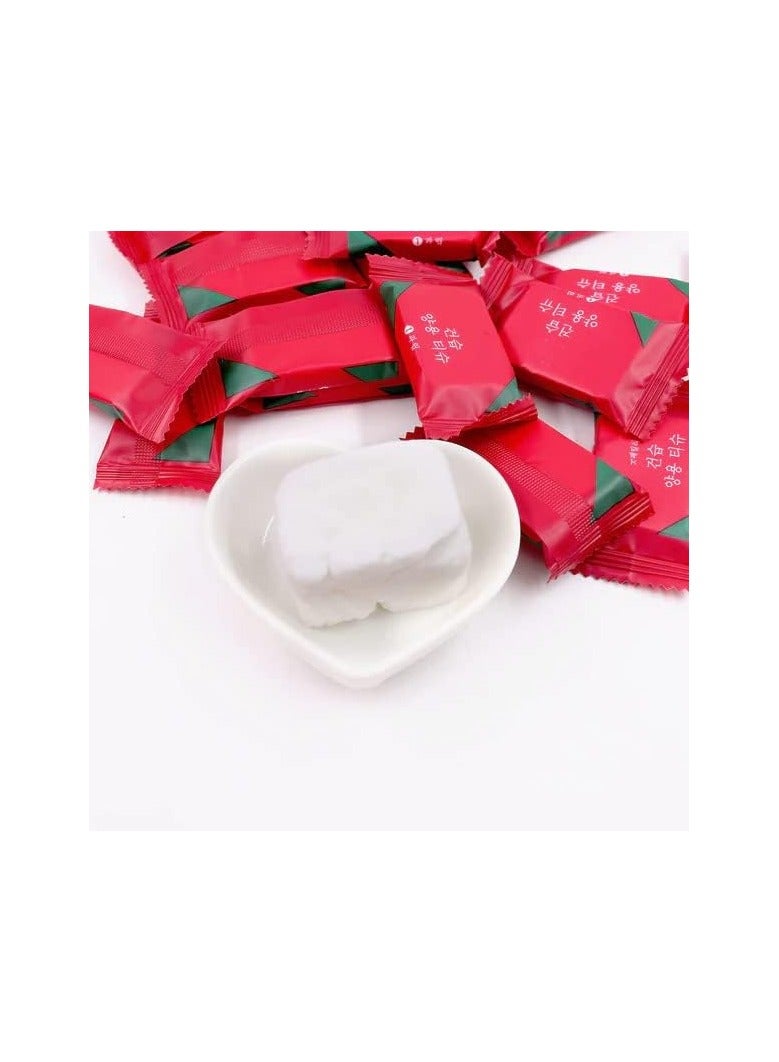 20 قطعة من اقراص المناشف المضغوطة الصغيرة بوثاك منشفة للاستعمال مرة واحدة قابلة لاعادة الاستخدام بتصميم اكثر سمكا للوجه السحري المضغوط مناشف قطنية محمولة مضادة للحساسية للسفر مناديل للتابلت - Image 3