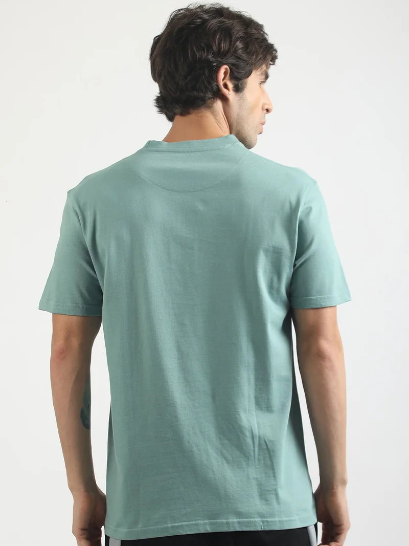 Maniac  Maniac Mens Printed Round Neck Half Sleeve Light Grey Cotton T-Shirt for Men | Best Price UAE