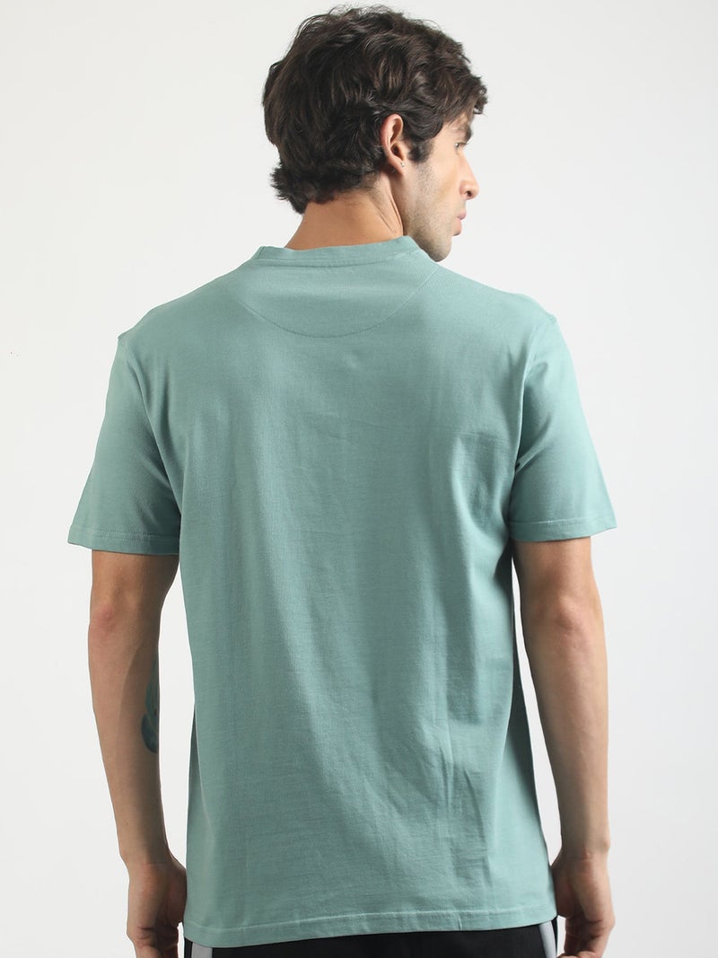Maniac Mens Printed Round Neck Half Sleeve Light Grey Cotton T-Shirt - Image 5