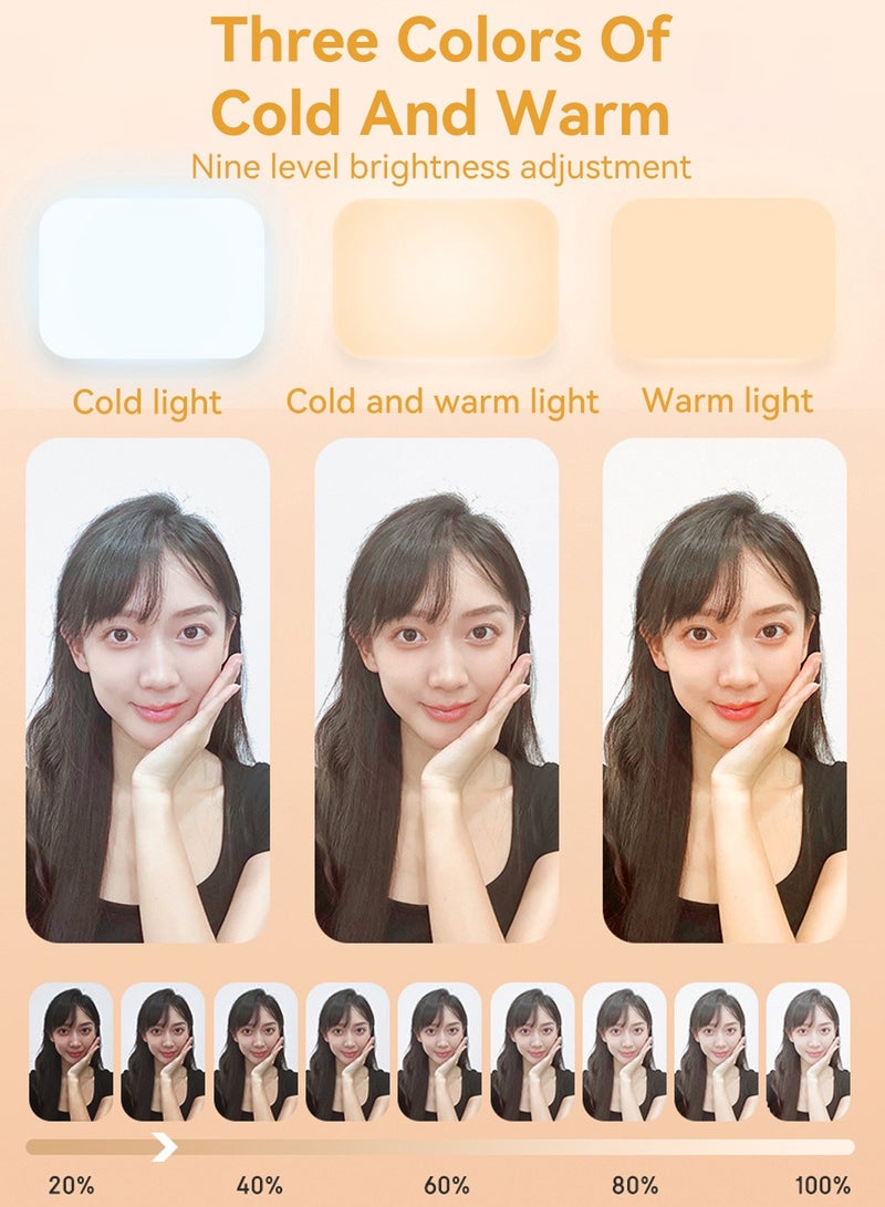 LEOKOR Rechargeable Selfie Light,Phone Light with 3 Lighting Mode/10 Brightness Level,360° Rotatable Phone Ring Light with USB Port,Portable Video Light for iPhone,iPad,Laptop,Makeup (White)  - Image 3