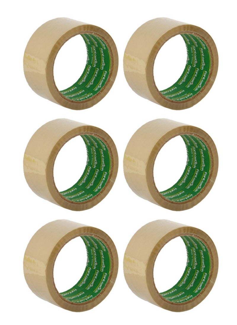 Fantastick 6-Piece Brown Two Inch Wide Packaging Tape 50 Yards Length  - Image 1