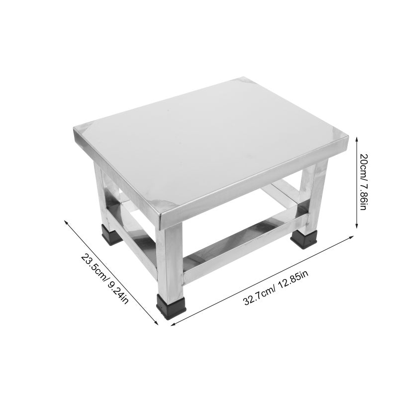Stainless Steel Stool: Metal Step Stool For Kitchen Bathroom Or Shop - Anti- Metal Footrest For Elderly Modern Small Utility Step Footrest Easy Cleaning - Image 5