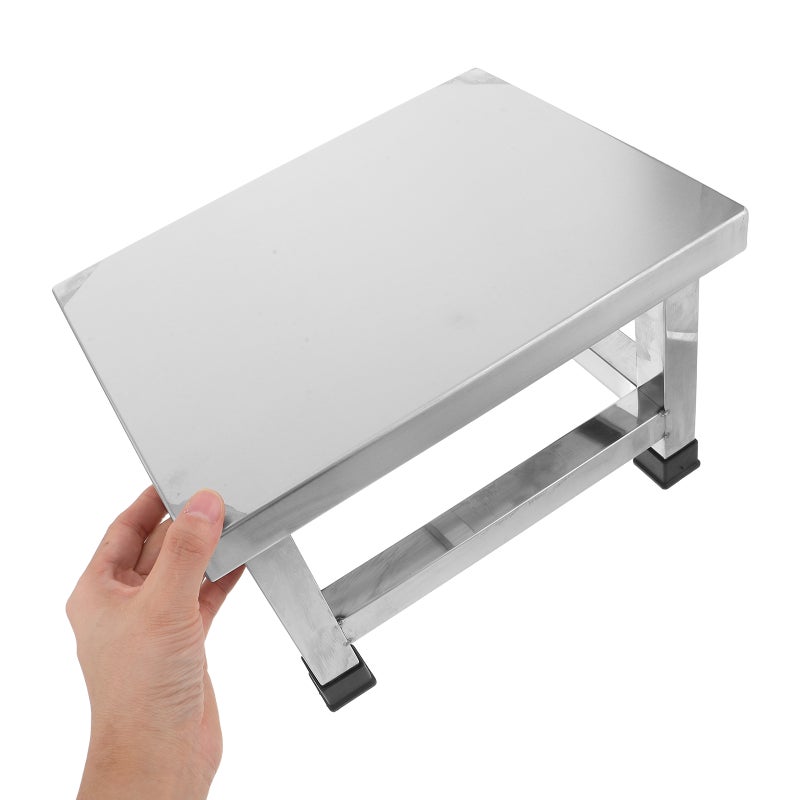 Stainless Steel Stool: Metal Step Stool For Kitchen Bathroom Or Shop - Anti- Metal Footrest For Elderly Modern Small Utility Step Footrest Easy Cleaning - Image 3