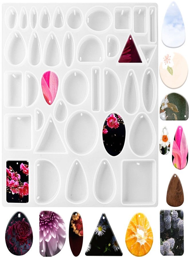CANIPHA Resin Jewelry Molds Silicone Resin Molds for DIY Jewelry Pendant,Silicone Molds for Epoxy Resin,Silicone Jewelry Mold for DIY Resin Casting Crafts Pendants Gem Keychain Necklace Earring Jewelry Making - Image 1