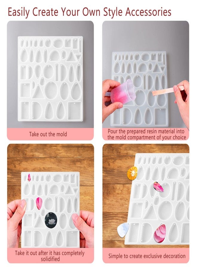 CANIPHA Resin Jewelry Molds Silicone Resin Molds for DIY Jewelry Pendant,Silicone Molds for Epoxy Resin,Silicone Jewelry Mold for DIY Resin Casting Crafts Pendants Gem Keychain Necklace Earring Jewelry Making - Image 4