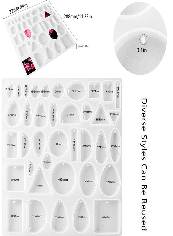 CANIPHA Resin Jewelry Molds Silicone Resin Molds for DIY Jewelry Pendant,Silicone Molds for Epoxy Resin,Silicone Jewelry Mold for DIY Resin Casting Crafts Pendants Gem Keychain Necklace Earring Jewelry Making - Image 3