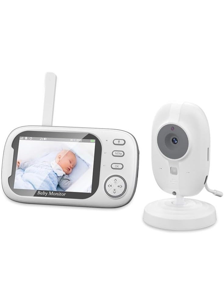 VTERLY Video Baby Monitor, Auto Night Vision, 3.5” Screen, 2-Way Audio Talk, Temperature Sensor, Lullabies, Secure Transmission No WiFi, Ideal for Baby/Elderly/Pet - Image 1