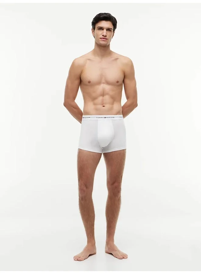 TOMMY HILFIGER White/White/White 3-Pack Signature Repeat Logo Waistband Trunks for Men | Best Price UAE