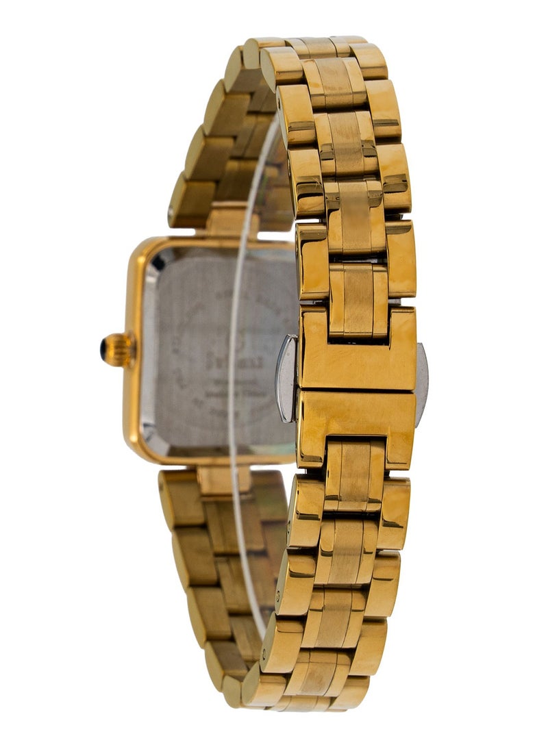 Swismax ✨ ساعة جينانة النسائية الفاخرة ذات القرص المربع ⌚ | حافة كريستالية | حزام من الفولاذ المقاوم للصدأ | حركة كوارتز تناظرية | ساعة موضة للسيدات - Image 4