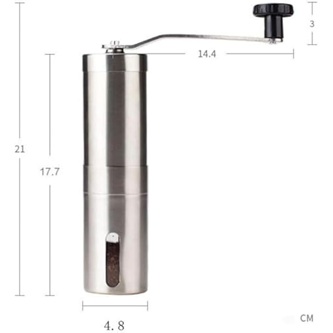 هالامودو مطحنة قهوة يدوية محمولة مصنوعة من الفولاذ المقاوم للصدأ 304 للاستخدام المنزلي والمكتب والسفر - Image 3
