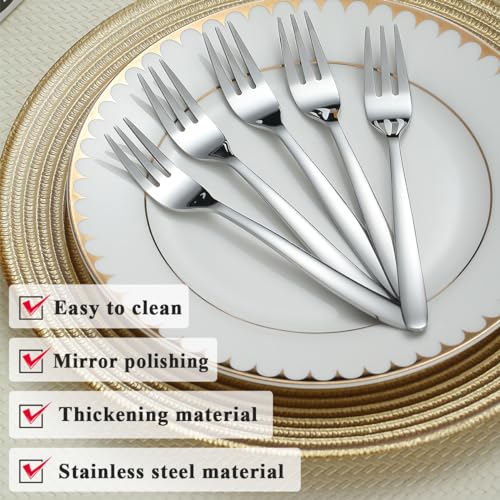 Kyraton Dessert Forks 12 Pieces, 6.15" Stainless Steel Cake Forks Silverware Set, Fruit Forks, Cocktail Forks, Appetizer Small Forks, Dishwasher Safe - Image 4