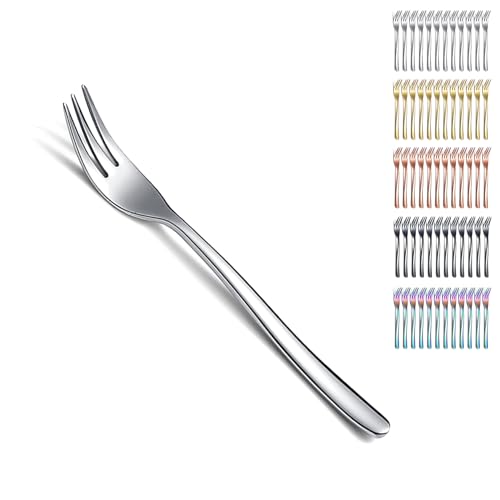 Kyraton Dessert Forks 12 Pieces, 6.15" Stainless Steel Cake Forks Silverware Set, Fruit Forks, Cocktail Forks, Appetizer Small Forks, Dishwasher Safe - Image 1