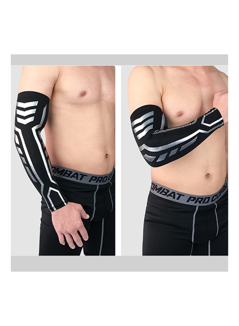 SOLARAE أكمام ضغط رياضية للذراعين للرجال والنساء - دعم تبريدي لكرة القدم، كرة السلة، الجري، والجولف. مثالية لتحسين الأداء والراحة. - Image 4