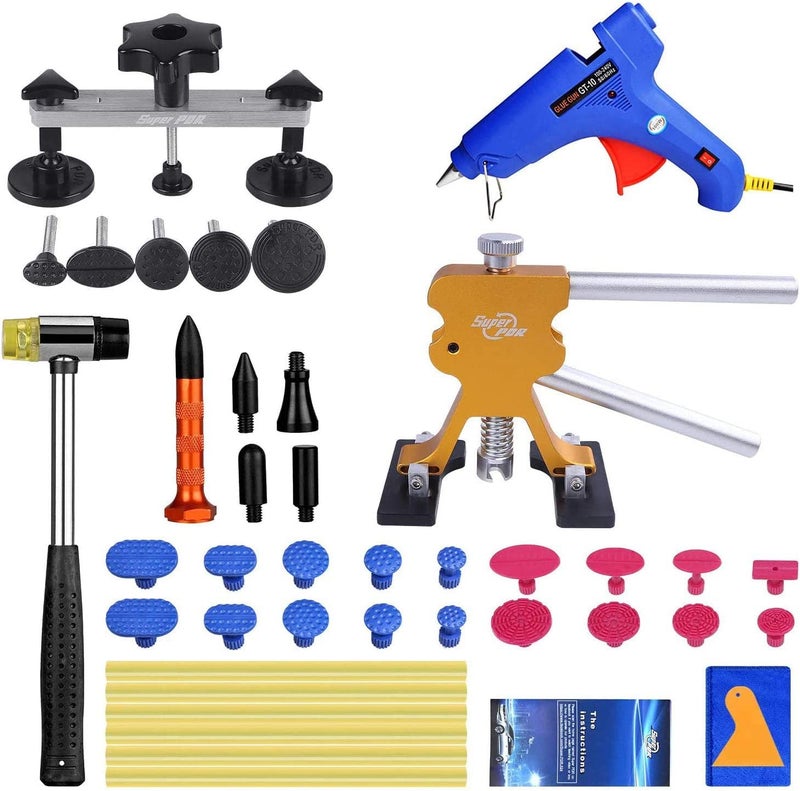 Super PDR Paintless Dent Repair Kit - 42Pcs Car Dent Puller For Small And Medium Car Dents And Ding Auto Dent Remover Tools - Image 1