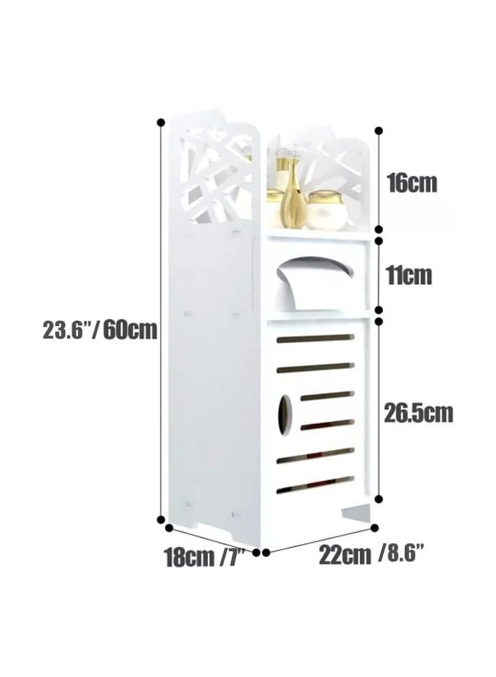 TPGP 3-Layer Bathroom Floor Cabinet Rack Corner with Tissue Unit and Drawer for Kitchen - Image 5