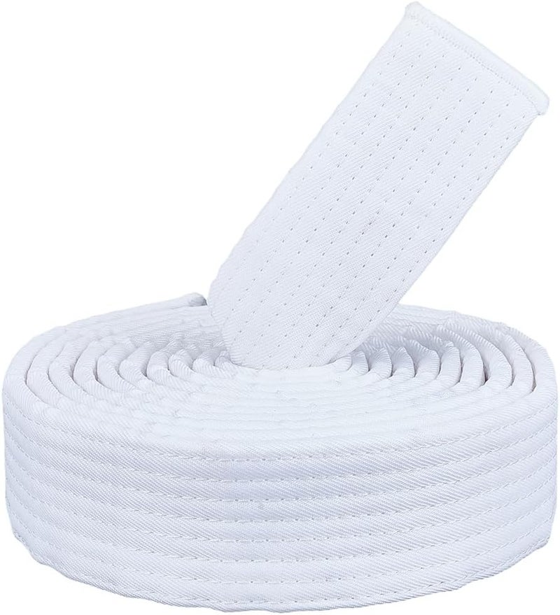 CREATCABIN CREATCABIN White Karate Belts Polyester Martial Arts Belt Judo JiuJitsu TKD Aikido Uniform Rank Belt Long Soft Universal Fit Adult Belts Taekwondo for Men Women Sports Training Equipment 853ft - Image 1