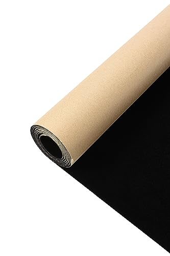 SANSAM Self-Adhesive Flannel Fabric - 17.0''x57.1'' Roll Soft Black Adhesive Velvet Flocking Liner for Drawer, Cabinet,Shelves,Jewelry Box, Felt Repair Patch for Clothing, Furniture - Image 3