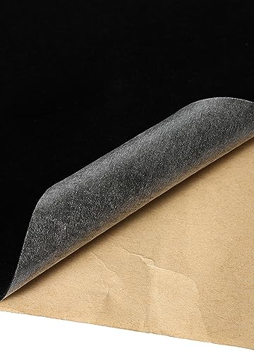 SANSAM Self-Adhesive Flannel Fabric - 17.0''x57.1'' Roll Soft Black Adhesive Velvet Flocking Liner for Drawer, Cabinet,Shelves,Jewelry Box, Felt Repair Patch for Clothing, Furniture - Image 4