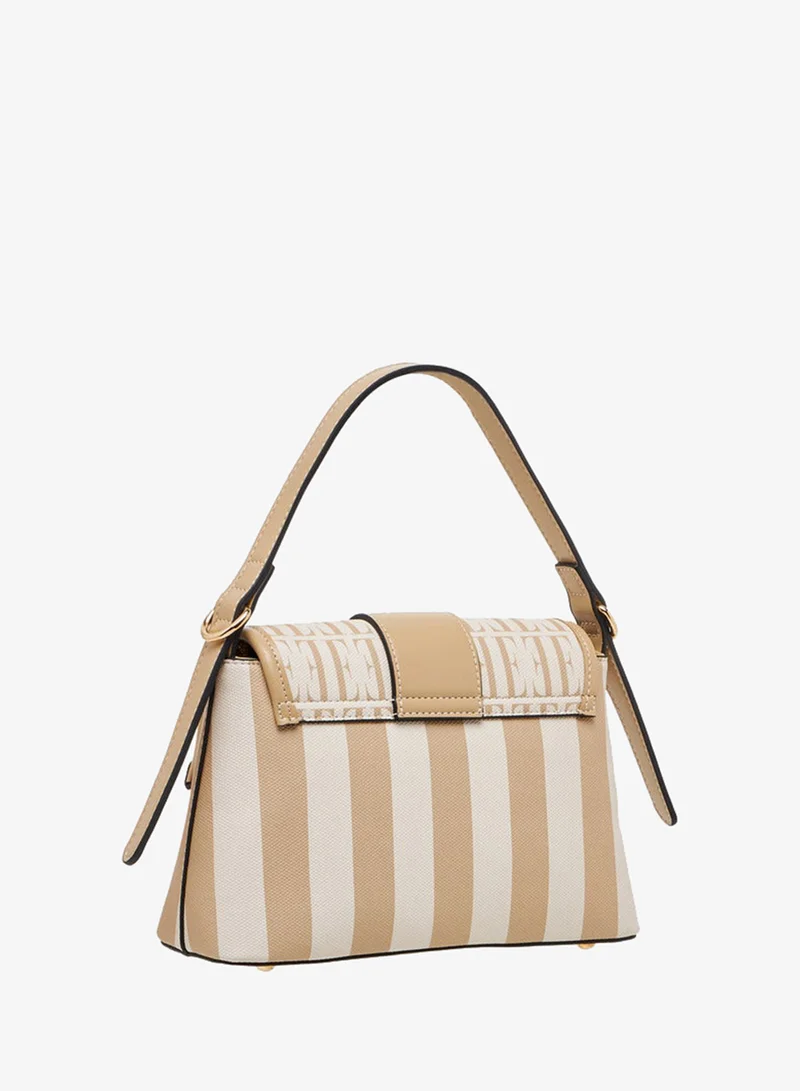 ELLE IVORY Monogram Print Satchel Bag with Adjustable Strap for Women | Best Price UAE