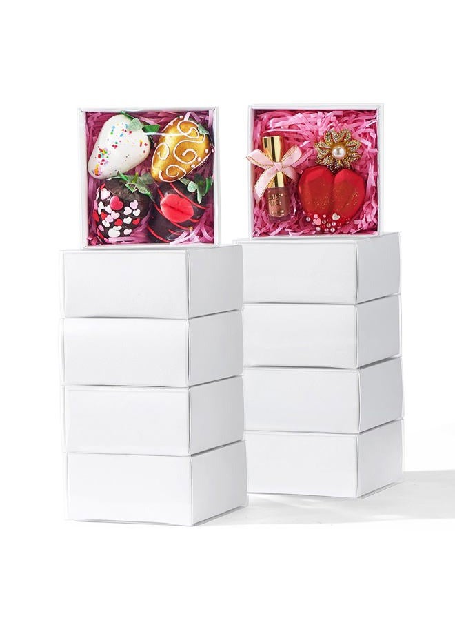 JCXGRVC 25-Pack of 4x4x2 Inch White Bakery Boxes with Clear Lids - for Strawberries, Cookies, Macarons, Donuts & Desserts - Holiday Gift & Party Favor Packaging for Christmas, Birthdays, Weddings - Image 1