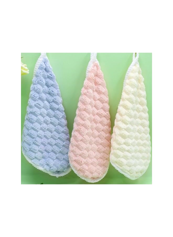 The Bros 4Pcs 30x30cm Hanging Hand Towels, Super Absorbent Soft Hanging Towel with Hanging Loop, Machine Washable and Fast Drying Towel, Hand Dry Towels for Kitchen & Bathroom. - Image 3